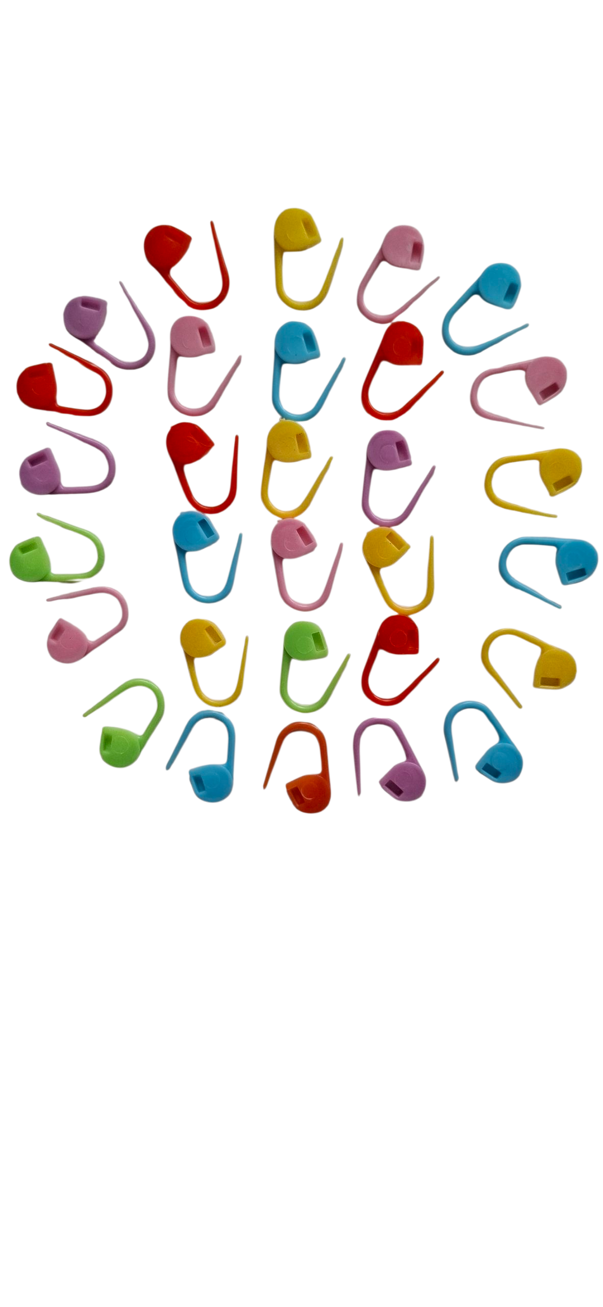 Marcadores de crochet multicolor Drops - pack 30 unidades leves e resistentes