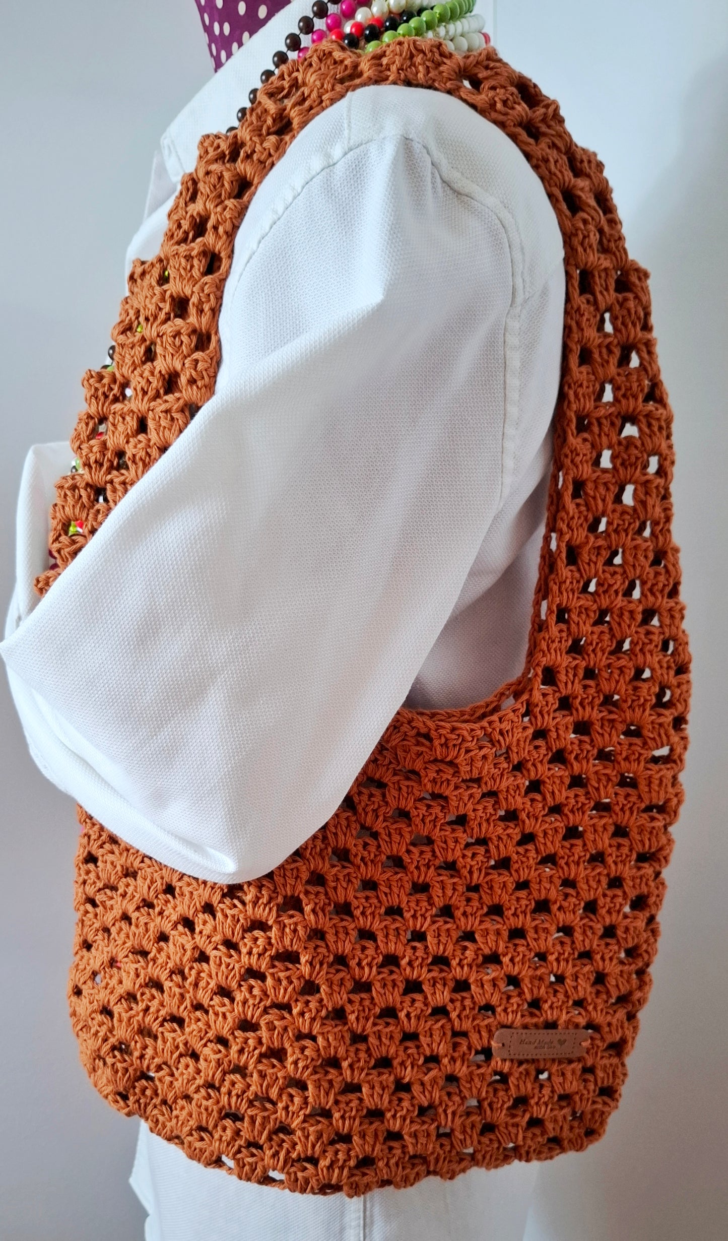 Bolsa “Bolsa Fim de Semana” – Feita à Mão em Crochê com Linhas DROPS Love You 7