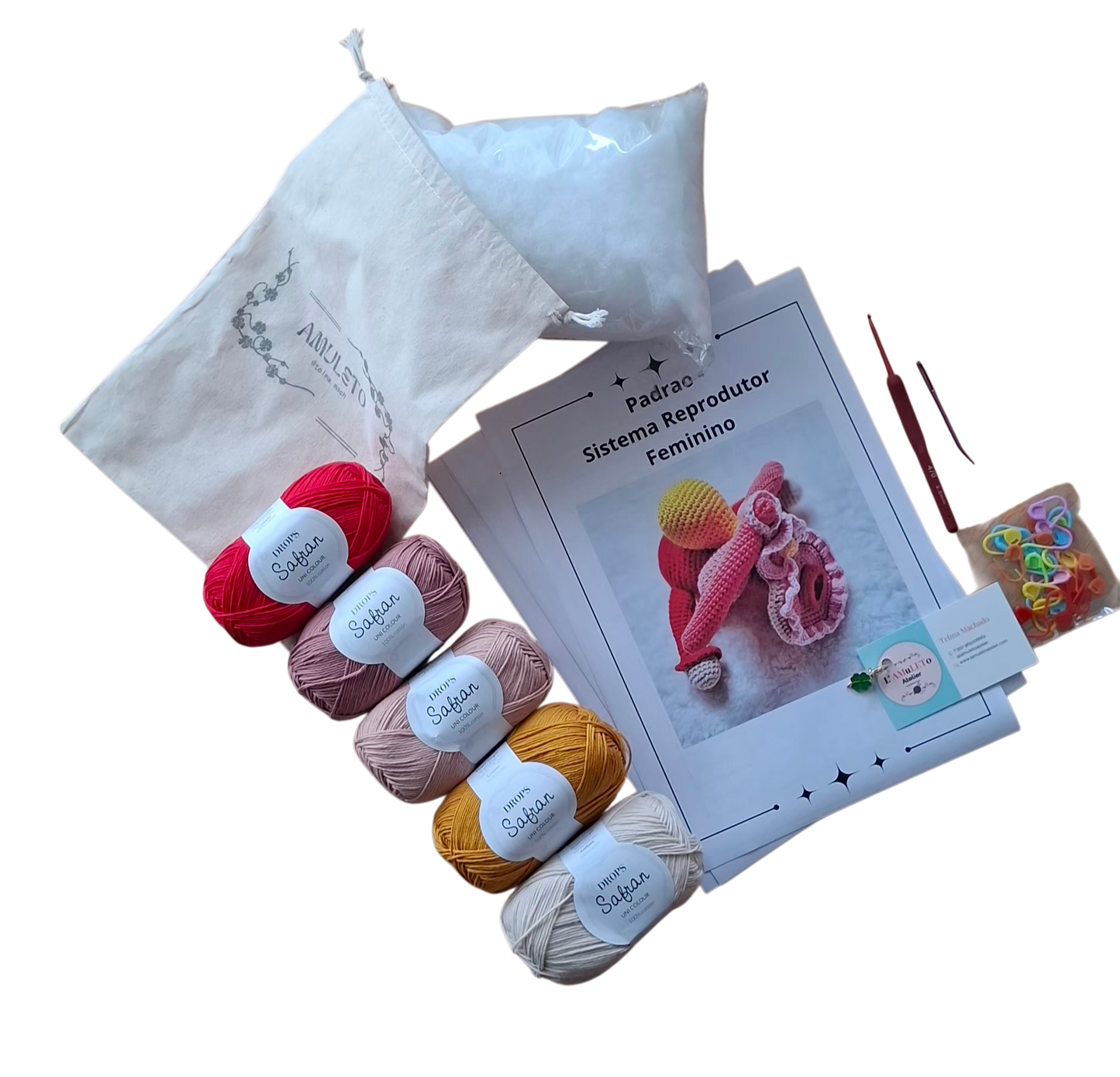 Kit Amigurumi Sistema Reprodutor Feminino