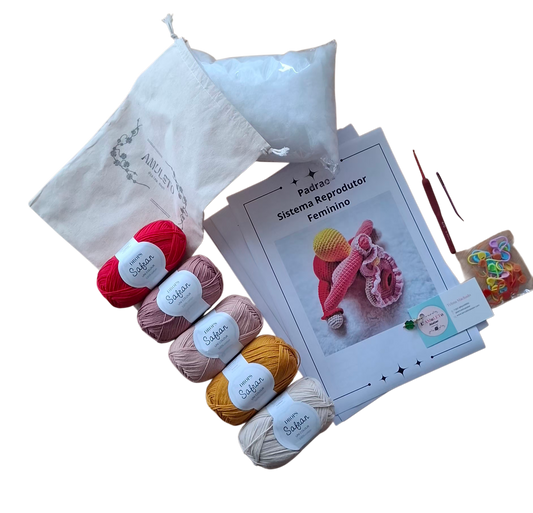 Kit Amigurumi Sistema Reprodutor Feminino