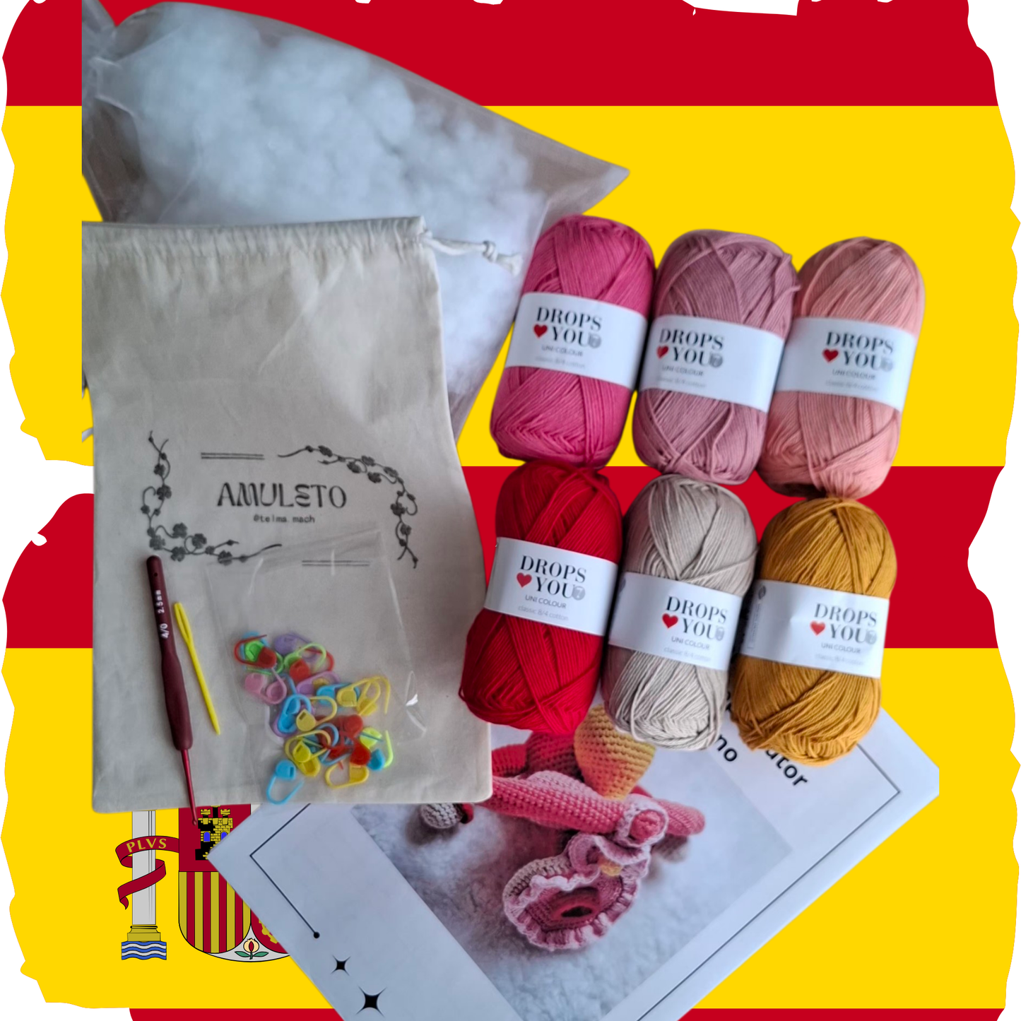 Kit amigurumi sistema reprodutor feminino completo - materiais e padrão para projeto educativo em crochet
